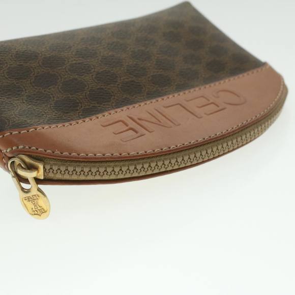 CELINE Macadam Canvas Pouch PVC Leather Brown Auth bs4236K - Picture 5 of 16